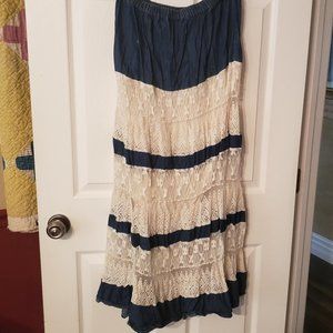 Denim and Lace Skirt